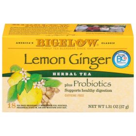 Bigelow Tea Herb Plus Probiotics Lemon Ginger (6X18 Bag )