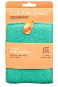 Cleanlogic Body Care Scrubber with Hand Strap, Body Exfoliator, Large